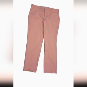 Loft Marissa neon orange straight leg, nwt(black stain front, placed penny comp